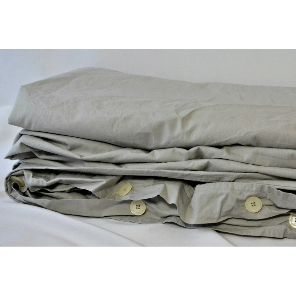 Restoration Hardware 210 percale Italian mist grey king duvet‎ cover